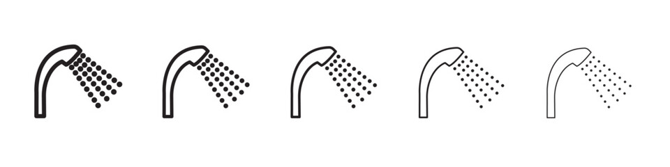 Shower icon thin flat outline style vector sign