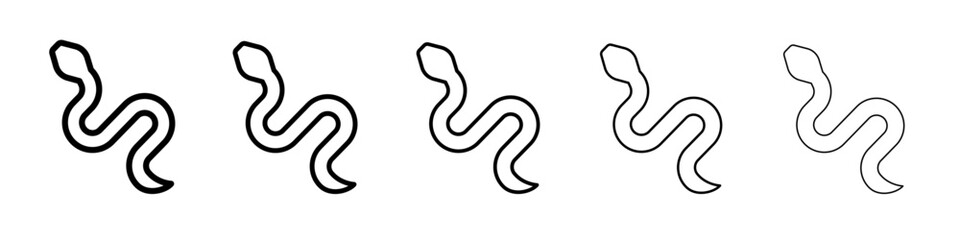 Snake icon thin flat outline style vector sign