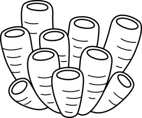 Coral Outline Coloring Page for Kids


