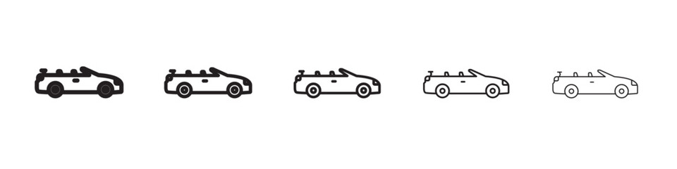 Sports Car icon thin flat outline style vector sign