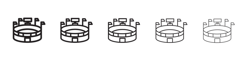 stadium icon thin flat outline style vector sign