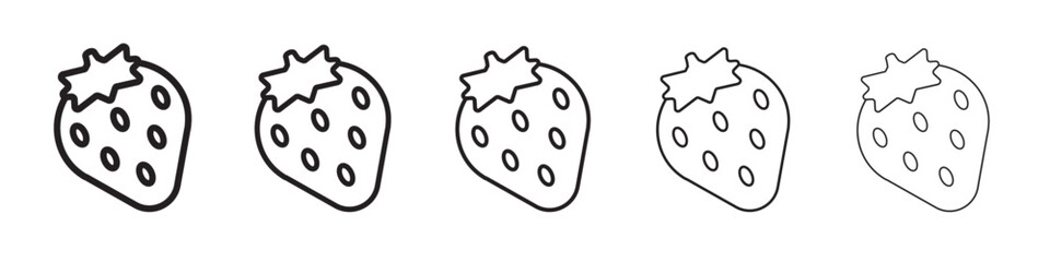 strawberry icon thin flat outline style vector sign