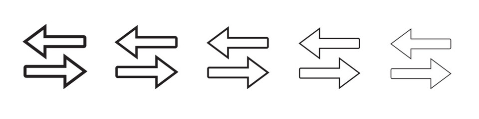 Swap icon thin flat outline style vector sign