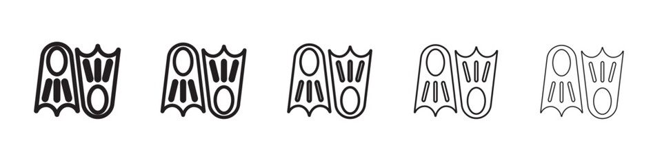 Swimming flippers icon thin flat outline style vector sign © Devayat