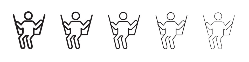 Swing icon thin flat outline style vector sign