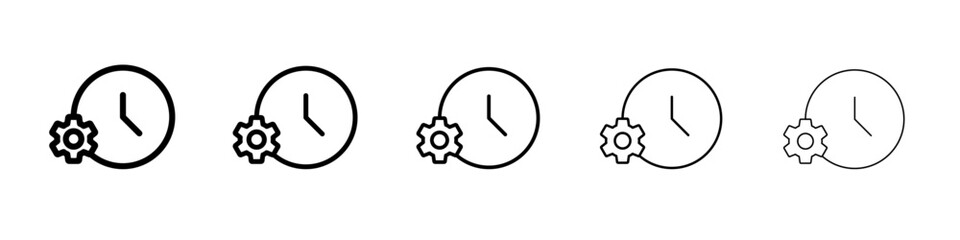 testing time icon thin flat outline style vector sign