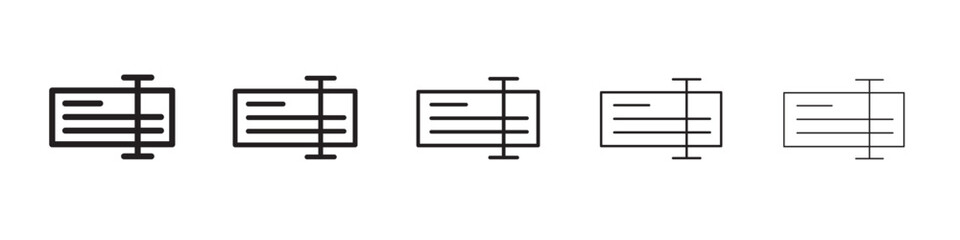 Text box icon thin flat outline style vector sign