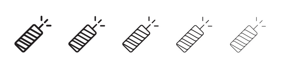 TNT dynamite icon thin flat outline style vector sign