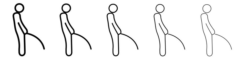 Toilet urinate icon thin flat outline style vector sign