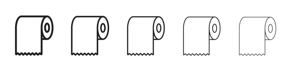 toilet tissue paper roll icon thin flat outline style vector sign