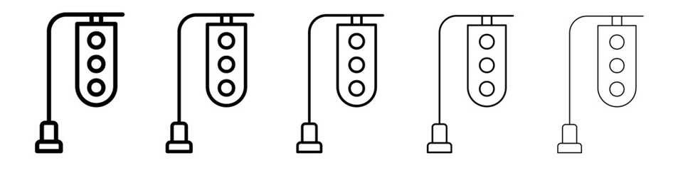 traffic light icon thin flat outline style vector sign