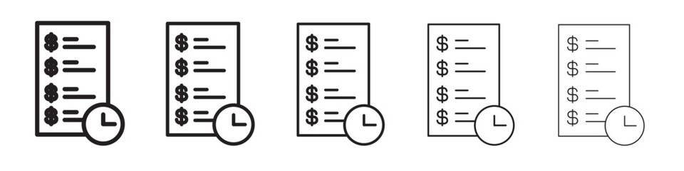 Transaction history icon thin flat outline style vector sign