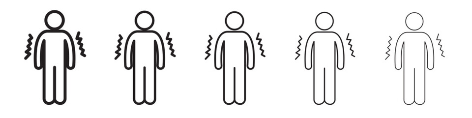 Trembling icon thin flat outline style vector sign