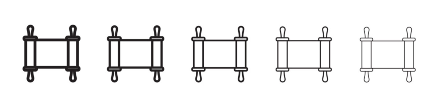 Torah icon thin flat outline style vector sign
