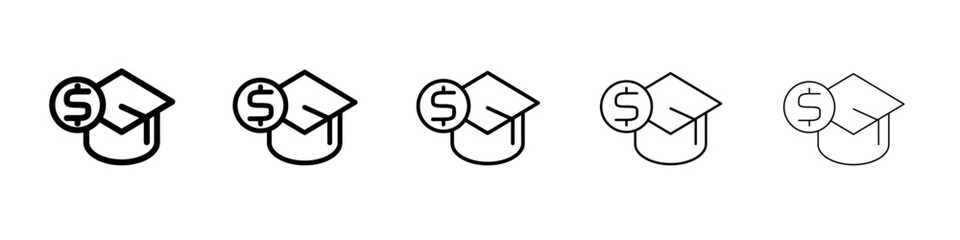tuition fee icon thin flat outline style vector sign