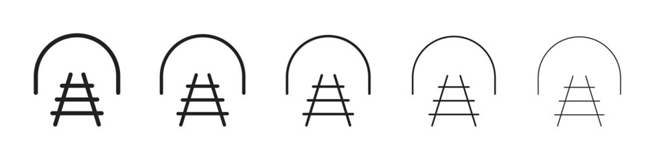 Tunnel mining industry icon thin flat outline style vector sign