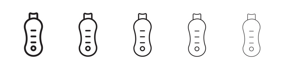 Ultrasonic face skin scrubber icon thin flat outline style vector sign