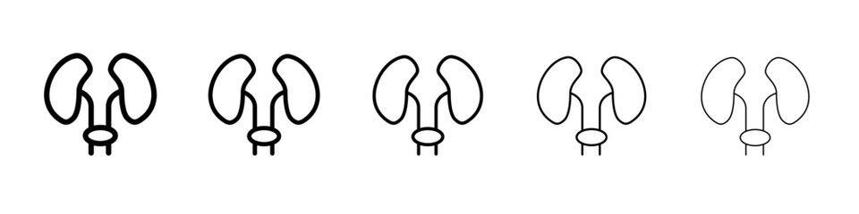 Urinary system icon thin flat outline style vector sign
