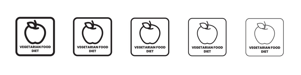 Vegetarian food diet icon thin flat outline style vector sign