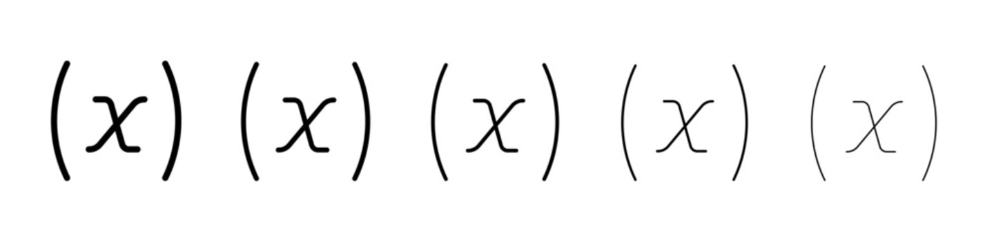 Variable symbol icon thin flat outline style vector sign