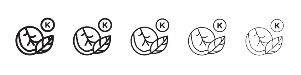 Vitamin K icon thin flat outline style vector sign