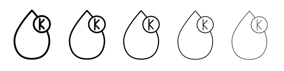 Vitamin K icon thin flat outline style vector sign