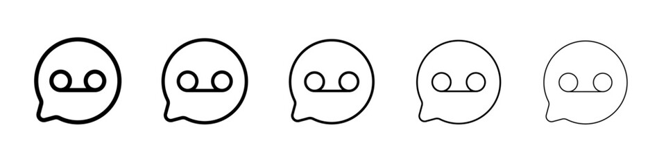 Voicemail icon thin flat outline style vector sign