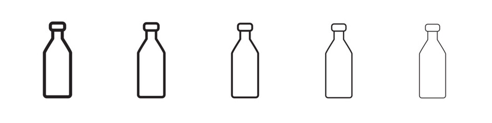 Water bottle icon thin flat outline style vector sign