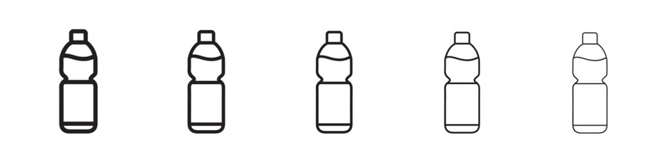 water bottle icon thin flat outline style vector sign