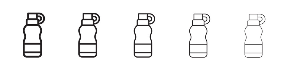 water bottle icon thin flat outline style vector sign