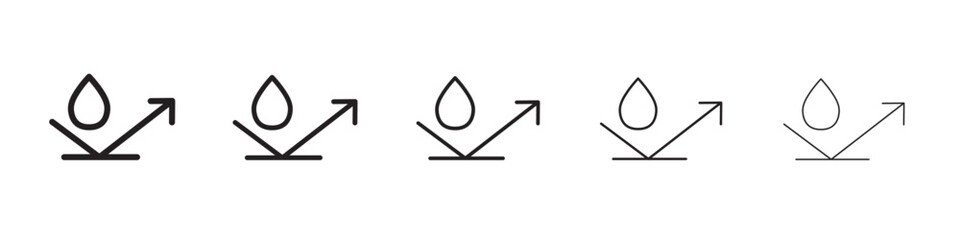 Water repellent surface icon thin flat outline style vector sign