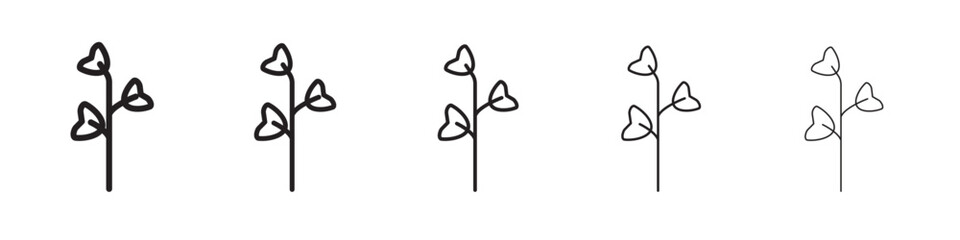 watercress vegetable icon thin flat outline style vector sign