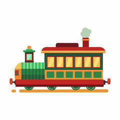 Minimal vintage train vector for railway history, classic mechanical engineering, historical travel, transportation concept art, and flat style train visuals