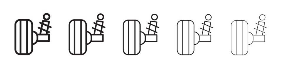 wheel alignment icon thin flat outline style vector sign