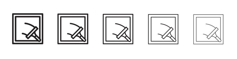 Windows cleaning icon thin flat outline style vector sign