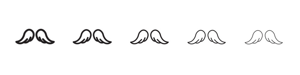 Wings icon thin flat outline style vector sign