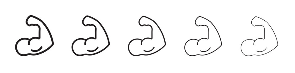 Biceps icon thin flat outline style vector sign