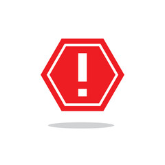 red warning sign with an exclamation point for prohibited activities the octagon - vector