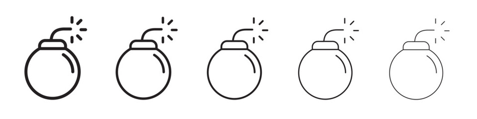 Bomb icon thin flat outline style vector sign