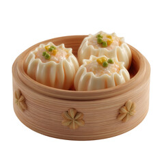 Cartoon Pork dumpling png mockup in 3d without background for decoration.
