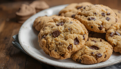 chocolate chip cookies on plate