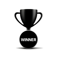 WINNER BADGE BLACK icon isolated on transparent background