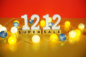 12.12 Super Sale Promotion and Marketing with cotton balls decoration
