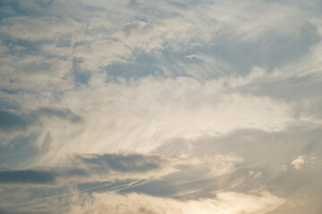 Fototapeta premium Serene Sky Panorama Whispers of Clouds in the Azure