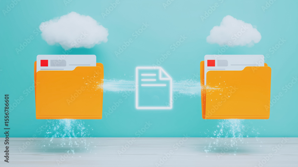 Poster data transfer in the cloud: visualize seamless digital exchange with this eye-catching representatio