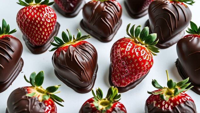 Chocolate Covered Strawberries with Leaves for World Chocolate Day Treats