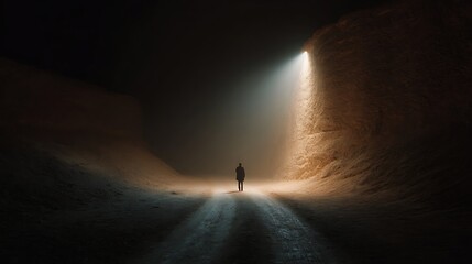 Facing moral crossroads light