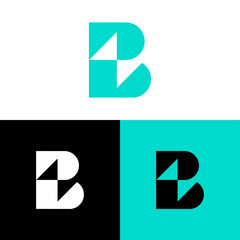 Letter B and energy logo. with tosca, white and black colors. white, black and tosca background. Use for Business and Branding Logo. Vector Logo Design Template Elements