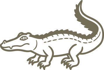 vector illustration of cartoon crocodile