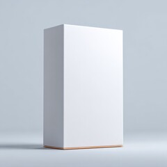 Naklejka premium Elegant tall white rectangular box with smooth surface standing on a clean plain background for packaging or display purposes in a minimalistic style